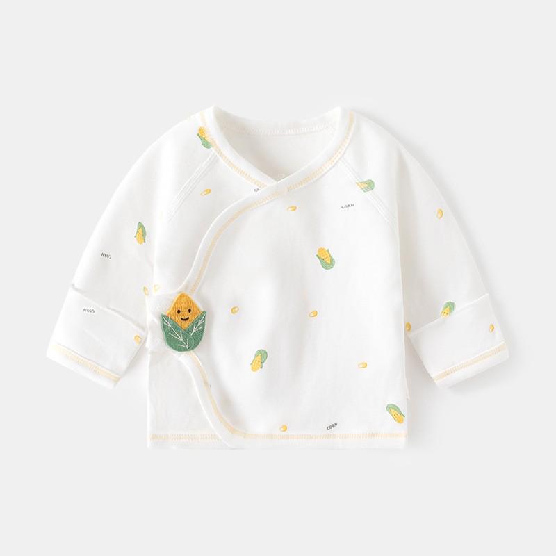 Newborn Boneless Pure Cotton Velcro Half-Back Pajamas - Spring/Autumn Style Baby Top