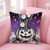 Happy Funny Spooky Surreal Art Halloween Cushion Cover Pillow Case Soft Skin Friendly Fabric  Concealed Zipper