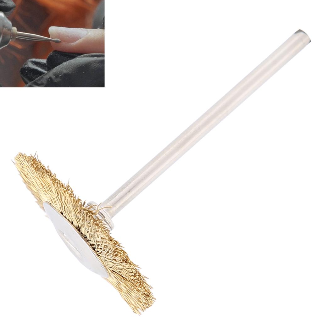T shaped Nail Drill Bit Cleaning Brush Brass Wire Grinding Head Cleaner Brush Manicure Tool