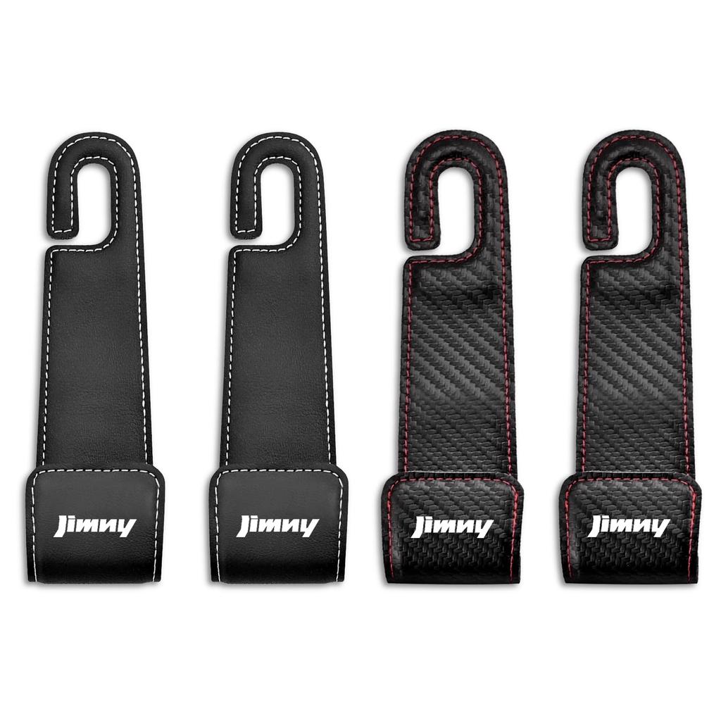 XYHGM Jimny Headrest Hooks with Exclusive JIMNY 30kg Weight PU Leather Car Concealed Seat Car Front and Load Interior Car Convenient Car Set JIMNY