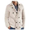 And Winter Men's Fashion Loose Cardigan Warm Lapel Hooded Jacket Sweater Knitted Coat