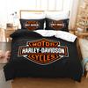 3D Three Piece Harlry Harley Motorcycle European And American Size Quilt Cover