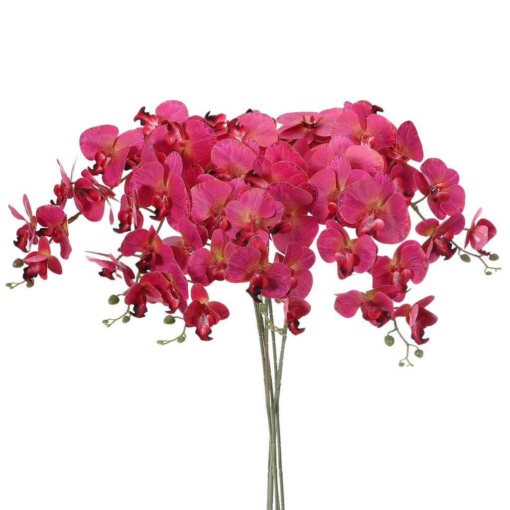 6pcs Artificial Orchid Stems 41" 9 Heads Faux Phalaenopsis Flowers Real Touch Fake Orchid Flower Branch for Vase Home Wedding