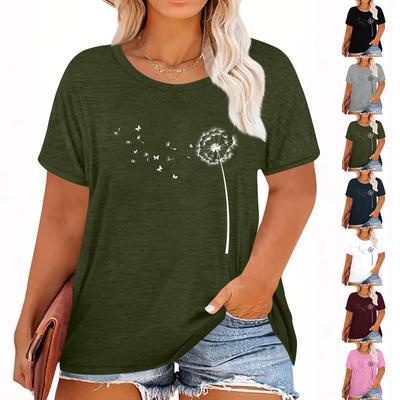 Women's Hawaiian Floral Print Short Sleeve T-Shirt Top