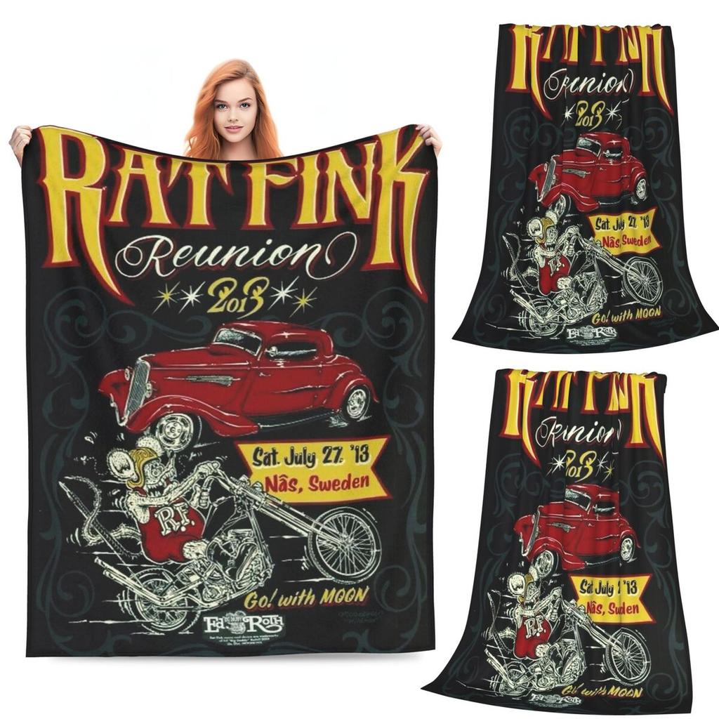 Tales Of The Rat Fink Anime Blanket Soft Warm Flannel Throw Blanket Bedspread for Bed Living Room Picnic Travel Home Couch