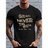 European Size Men's Vintage Short Sleeve T-Shirt with Bold "YOU LOOK NATURALY" Back Print -Casual Round Neck Summer Tee,Regular Fit Solid Color Shirt