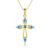 S925 Sterling Silver Zirconia Cross Pendant Necklace - Versatile Clavicle Chain with INS Style Design