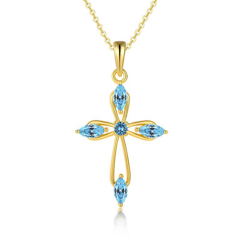 S925 Sterling Silver Zirconia Cross Pendant Necklace - Versatile Clavicle Chain with INS Style Design 925 Silver