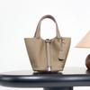 Classic Top-layer Cowhide Vegetable Basket Bag Light Luxury High-end Leather Bucket Fashionable All-match Handbag