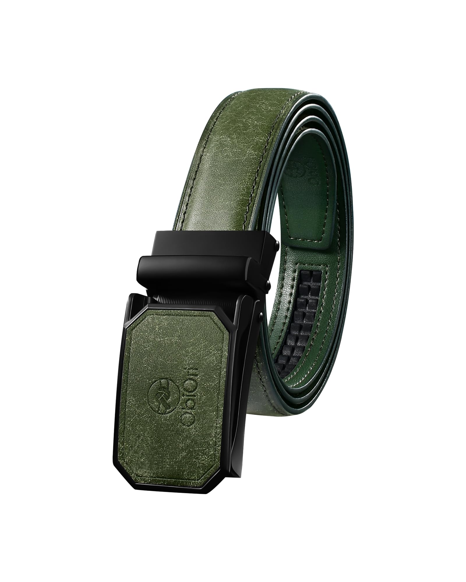 

ObiOri Натуральная кожа Pueblo Сделано Непрерывно Не Легко Регулируемая Коробка в комплекте Мужской ремень, Япония, Автоматическая фиксация, Регулируемый, С отверстиями, Повседневный, зелёный