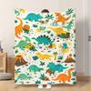 1pc Flannel Blanket Dinosaurs Interacting with Plants Lightweight Soft Comfortable And Warm Shawl/Nap Blanket/Sofa Blanket Suitabl