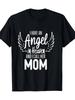 Women's T-Shirt Y2K Angel In Heaven Mom Black