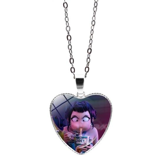 Korean Pop Hunters Necklace Anime Merchandise Necklace Cute Heart Pendant Anime Girl Group Necklace Gift for Movie Fans