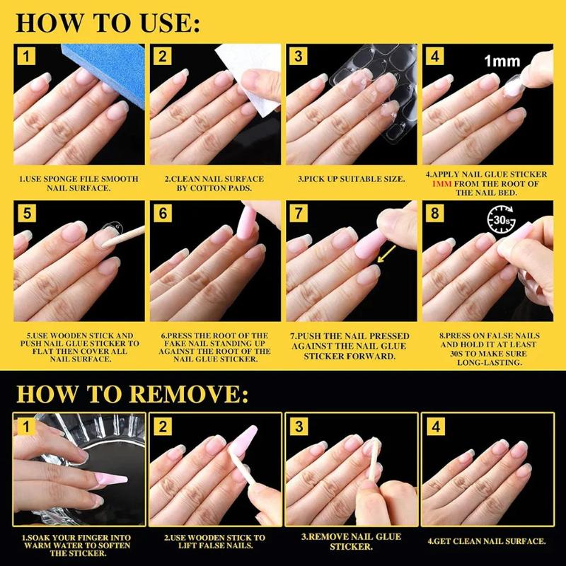Double-sided Nail Tape 24PCS Ultra Thin Nail Adhesive Tabs For Press-type Nail Art Comfortable To Wear For Daily Use