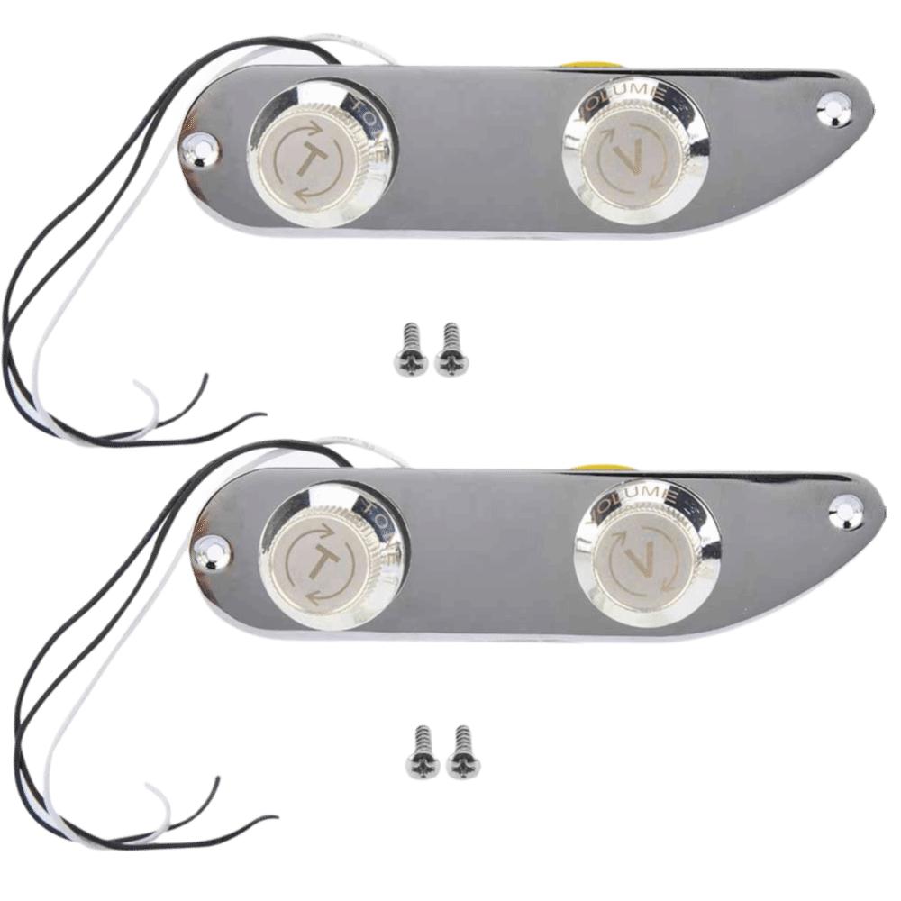 2PCS Silver Prewired Guitar Control Plate Metal Guitar Parts Guitar Accessories  Electric Guitar