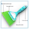 Car Film Scraper Tool with Short Handle - Glass Cleaning Squeegee with Soft/Hard Cow Tendon Rubber Strip