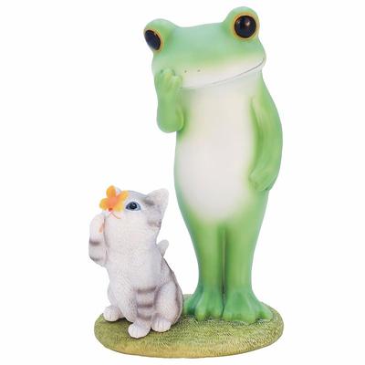 Tea Life Daikai Copeu Mascot Frog Frog Kopaw Garden Kitten and Frog W13 D10 H22 Cm 621551