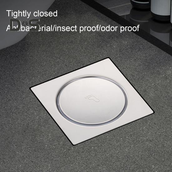 Bodenablaufabdeckung aus Edelstahl, präzise Dichtungsstruktur blockiert Gerüche und Insekten, Fußpedalschalter, Abflussabdeckung