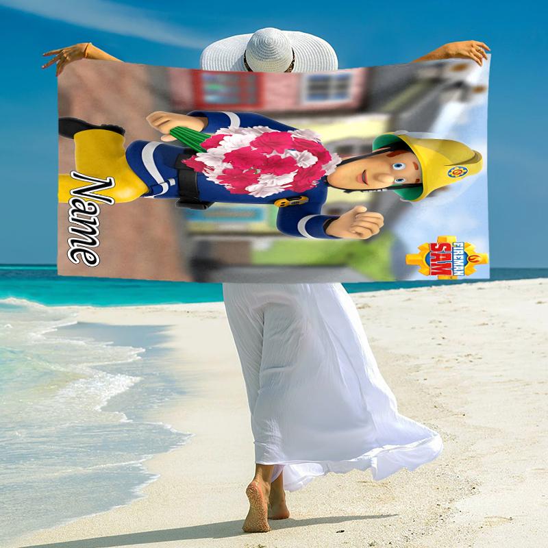 Personalized Fireman Sam's Lighthouse Adventure Beach Towel Microfiber Beach Towel Thin Absorbent for Beach Swimming Yoga Bath Sports. 0910188