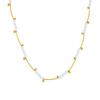 Gold Plated Freshwater Pearl Choker Necklace, Dainty Bar Chain with Rice Pearl & Bead Pendants, Elegant Jewelry for Women Gift