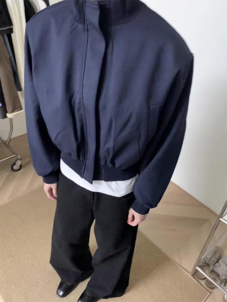 Męska pikowana kurtka bomberka Harajuku 2025 - Wysokiej klasy casualowy kołnierz stojący na wiosnę/jesień