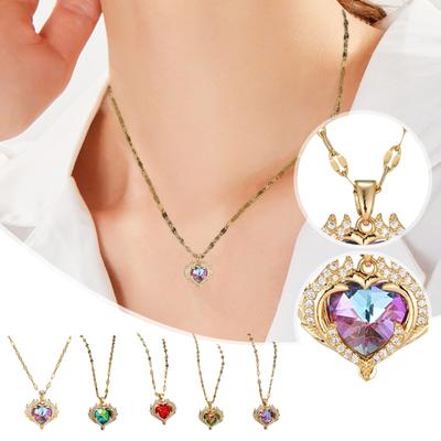 Ocean Heart Necklace For Women, Luxury And Elegant, Angel Collarbone Chain