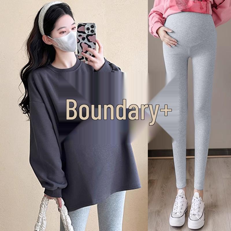 Plus Size Maternity Sweatshirt Set: Medium-Length, Loose Fit for Spring & Autumn