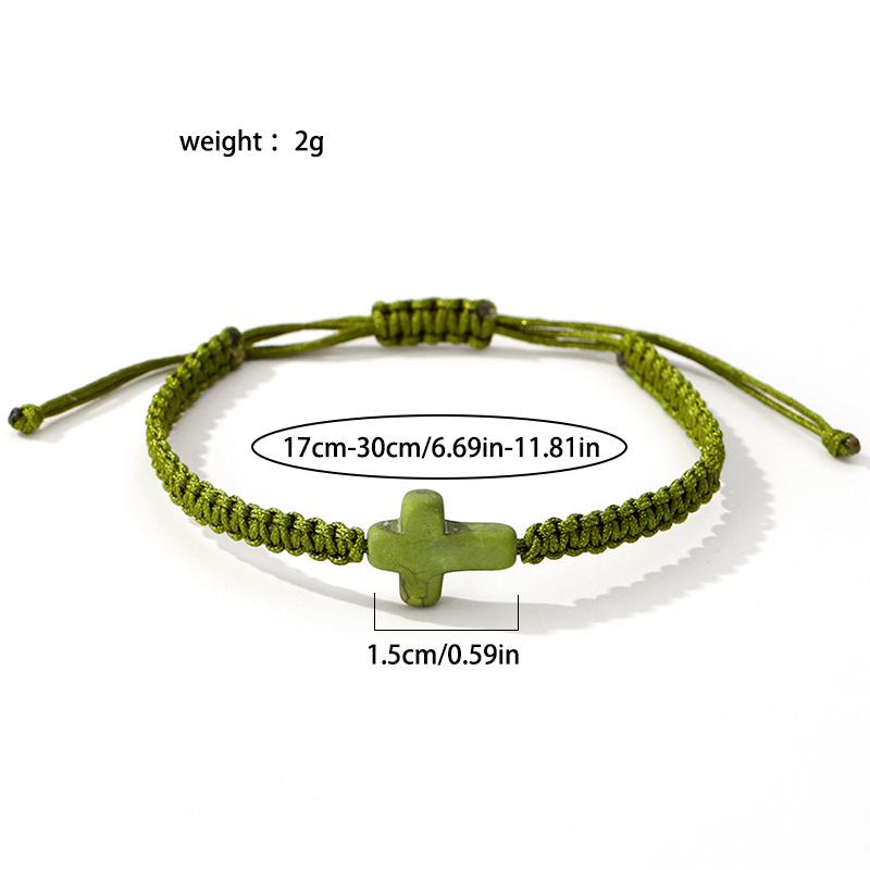 Turquoise Cross Handmade Adjustable Unisex Bracelet/Anklet