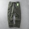 Autumn and Winter Plus Size Men's Thickened and Padded Work Trousers  Waterproof Outdoor Hundred Warm Anti-cold Windproof Casual Work Trousers