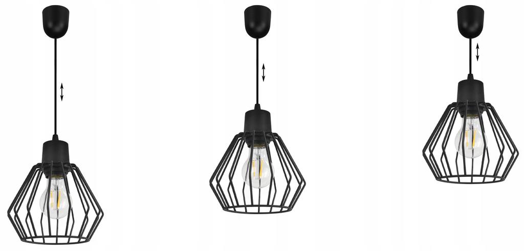 Hanging Lamp, Ceiling Chandelier, Wire Shade, Led