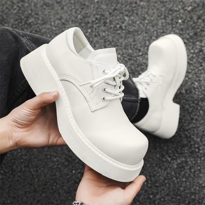 New Derby Shoes Men'S White Big Head Leather Shoes Summer Casual Men'S Shoes Retro Trendy Shoes 95558-J