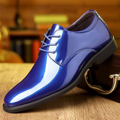 New Fashion Male Pointed Patent Leather Glazed Lace-up Dress Formal Oxford Shoes For Men Homecoming Wedding Party Footwear