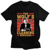 Movie Pulp Fiction The Wolf Vintage Shirt Men Women Over Sized Harajuku Short Sleeve Casual T-shirt Street Wear Male Tops Summer