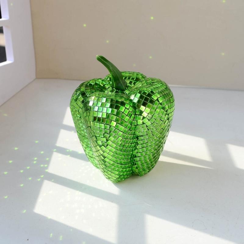 Disco Ball Disco Pear/Tomato/Carrot/Pepper Light Reflectings Disco Ball Decors Ornament for Party Wedding Home Decors