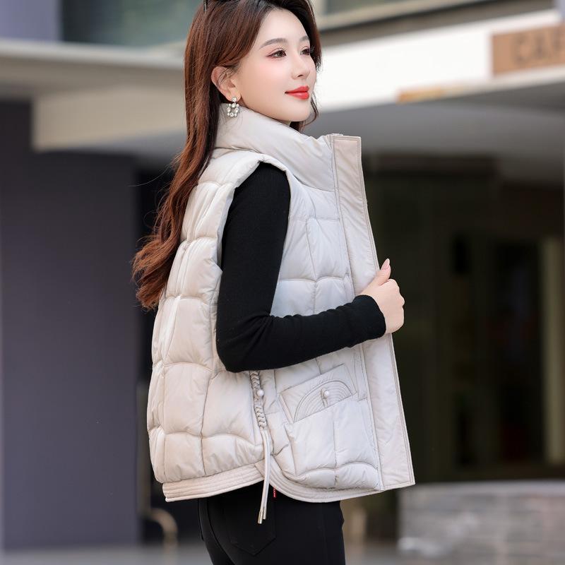 Winter New Cotton Vest Stand-up Collar Versatile Fashion Women's Foreign Style Short Thin Coat