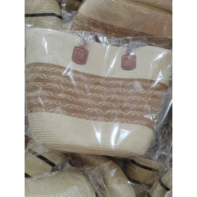 Strohtasche große Kapazität neue vielseitige Handtasche Schulter Strandtasche Strohtasche Eimer Gemüsekorb Tragetasche