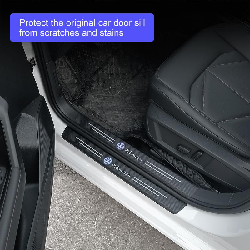 T274PCS Car Door Sill Protective Film Stickers Key Accessories For Volkswagen VW Polo Golf 6 7 8 MK5 MK7 Jetta Passat Tiguan Touran