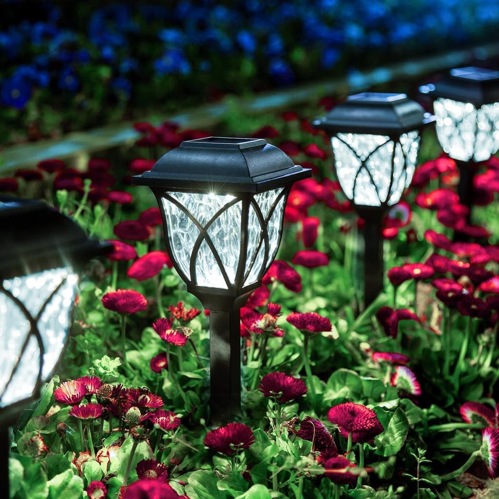 Solar Lights Outdoor Waterproof 2Pack LED Solar Garden Lights Outdoor Decorations Garden Decor for Yard Patio Landscape Planter Walkway