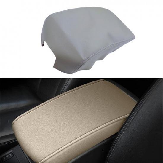 New Leather Center Console Lid Armrest Cover Skin Gray For 2012-17 Toyota Camry