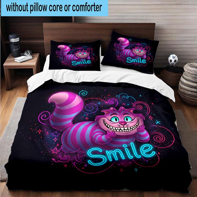 3PCS WonderlCat Fantasy Bedding Set,Including 1pc Duvet Cover And 2pcs Pillowcases Perfect for Bedroom, Dormitory, Fan Christmas Gift