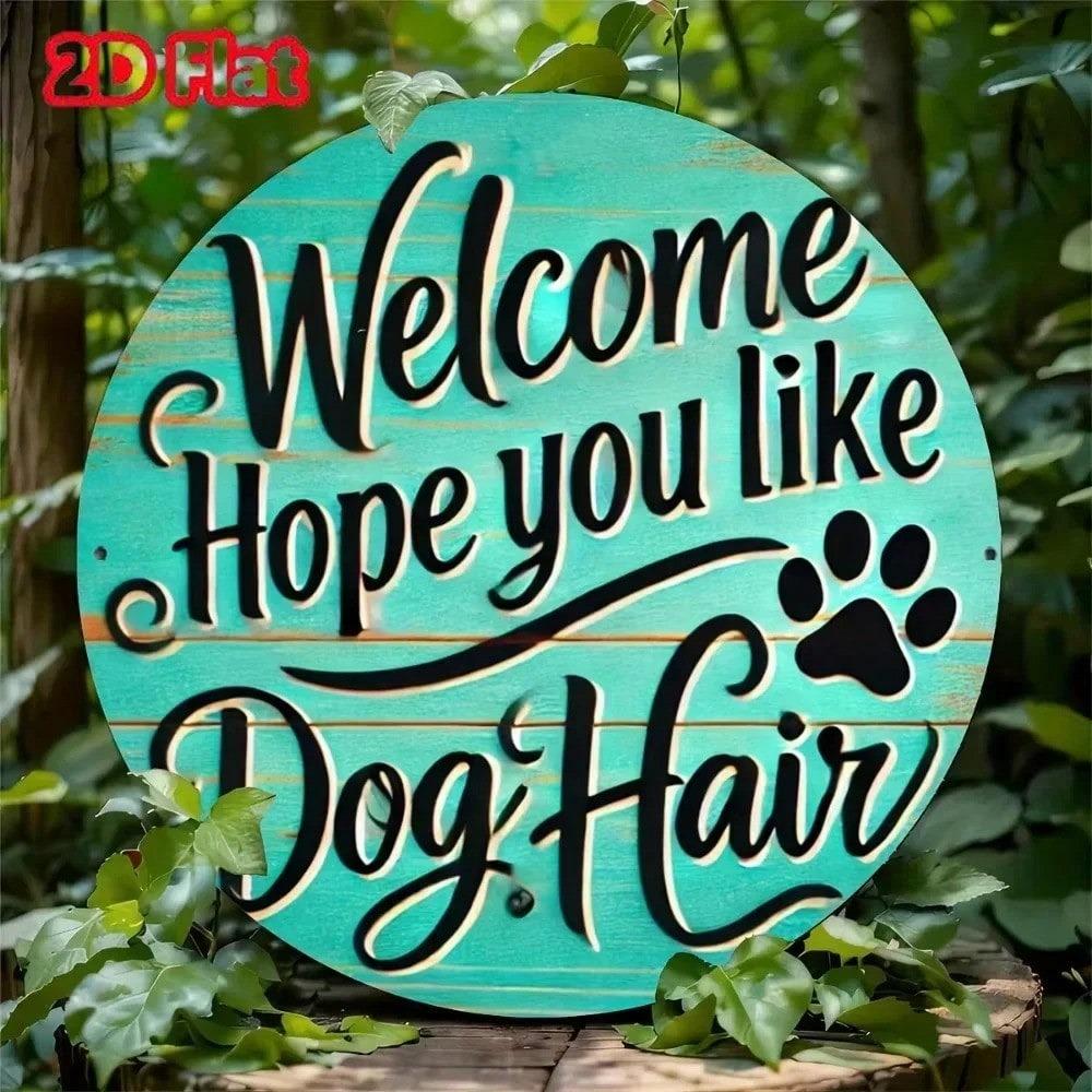 Retro Dog Hair Metal Tin Sign – Cute Animals Wall Art for Home Yard Decor