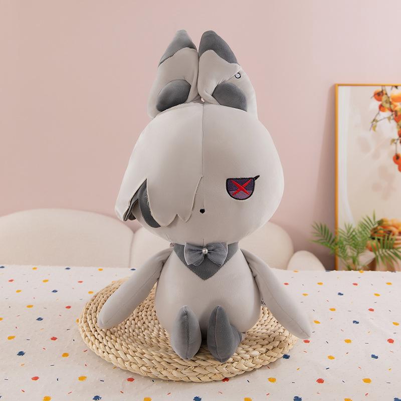 40 cm große Anime-Plüschpuppe Arlecchino Clervie, Genshin Impact-Kaninchen-Cosplay, süßes, weiches Kuschelkissen, Geburtstagsgeschenk für Spielefans