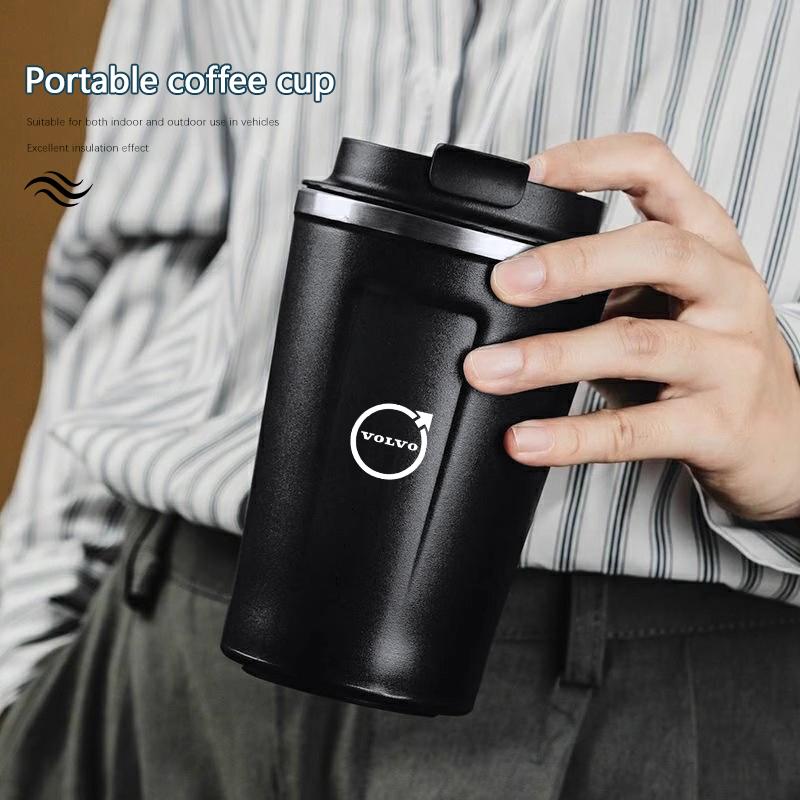 Tasse Thermique de Voiture Portable Tasse à Café en Acier Inoxydable Pour Volvo Xc60 Xc90 V40 V60 S60 XC40 V50 V90 S80 C40 V70 XC70 C30 EX90 C70