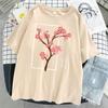 Cherry Tree In Full Bloom Printing Female Tshirt Street Breathable T Shirt Soft Fashion Short Sleeve Oversized Sport T Shirts
