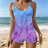 Women's Swimwear Tankini 2 Piece Swimsuit Fluid Marble Pattern Vacation Bathing Suits
