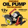 12V 24V Portable Electric Oil Pump 4200r/min Self Priming Fuel Oil Dispensing Transfer Pump with Hose Tail Connector