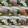 10pcs Phalaenopsis Orchids Artificial Flowers EVA Material 9 Heads Fake Orchid Stems for Wedding Home Decor Outdoor Photography