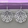 925 Sterling Silver Round Star Dropped Earrings Fashion Jewelry