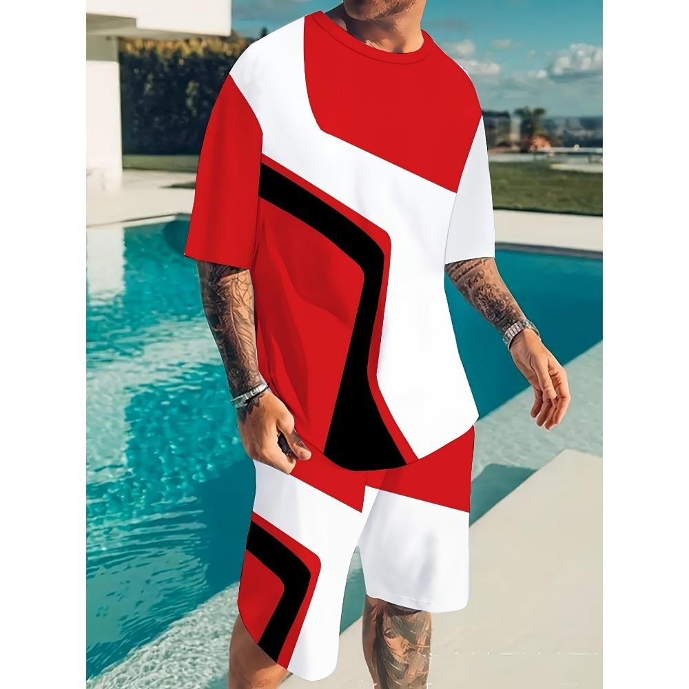 Summer Street Men's Casual Fashion Loose Comfortable Short Sleeve Set