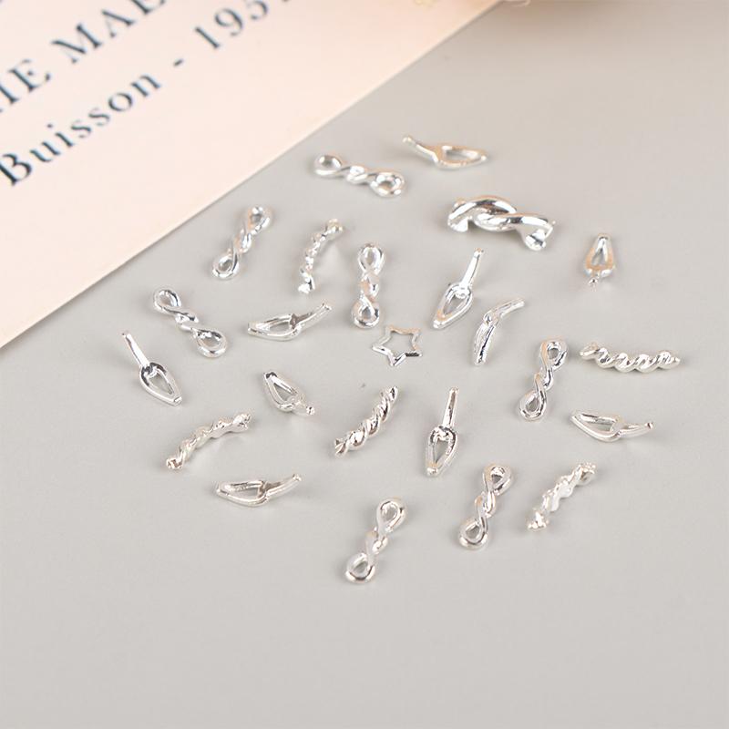 10/20 Stück 3D Metall Nagelanhänger Gold Silber Nagelkunst Ring Schnalle Punk Volumen Dekoration Kawaii Accessoires Schmuck